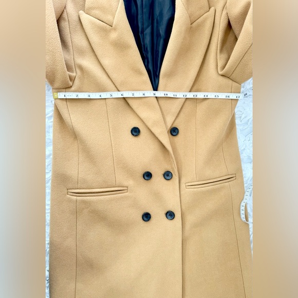 PRINCESS POLLY Women's Long Brown Winter Pea Coat Double Breasted Size XS/ S - Picture 5 of 10